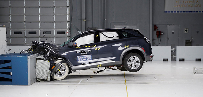 Hyundai Nexo undergoes first IIHS hydrogen fuel cell vehicle test Hyundai Nexo undergoes first IIHS hydrogen fuel cell vehicle test