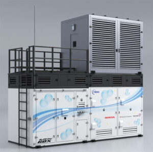 Joint demonstration of stationary fuel cell power station designed to utilize repurposed automotive fuel cells.