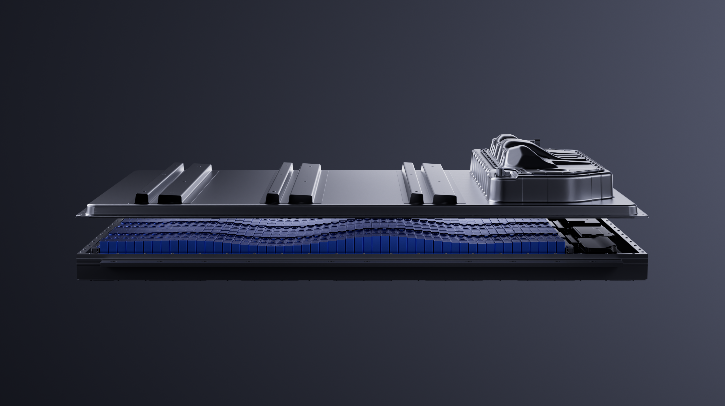 A sleek, advanced battery module labeled "CATL Shenxing Pro" with a modern design, featuring a layered structure and blue internal components, indicative of a high-capacity energy storage system for 2025.