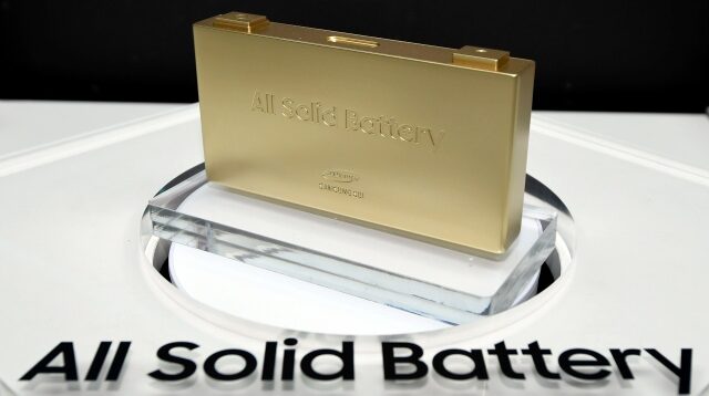 BMW Group, Solid Power and Samsung SDI partner to advance all-solid-state battery technology An all-solid battery mock-up by Samsung SDI