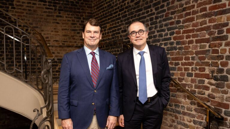 Ford and Renault Group forge EV and LCV alliance for the European market Jim Farley, president and CEO, Ford Motor Company, and François Provost, CEO Renault Group, stand in front of a brick-walled office room to mark the signing of the agreement between the two companies.