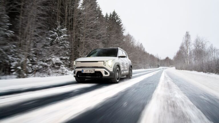 The Kia EV2 prototype undergoes extreme cold tests in Norway.